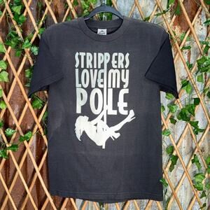 Vintage y2k strippers love my pole las vegas 2000s t-shirt